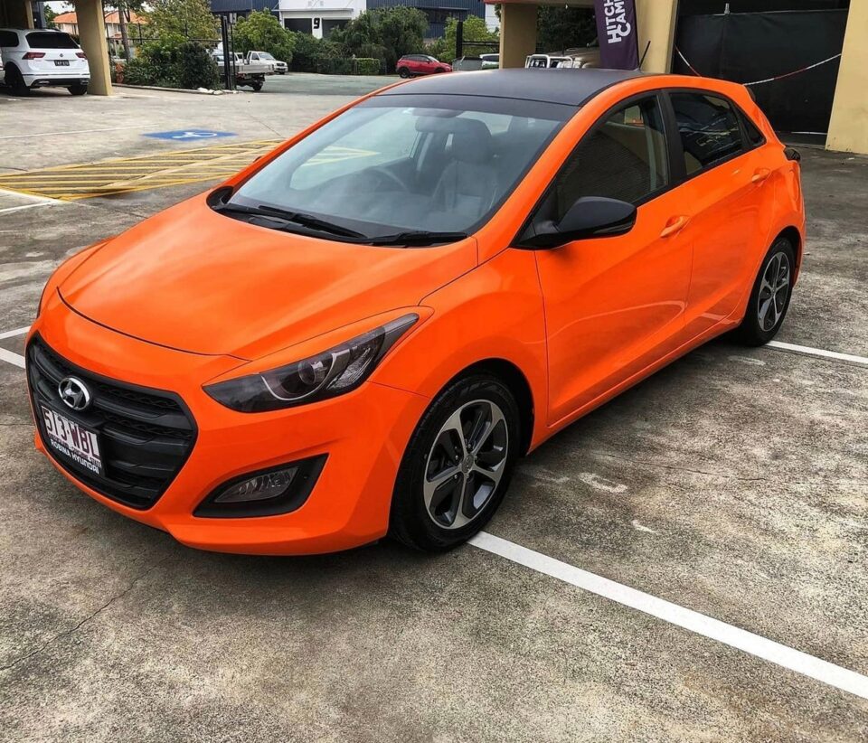 Hexis Skintac HX20165B Mandarin Red Gloss - Mandarynkowy Czerwony Niemetalik Połysk - obrazek 4