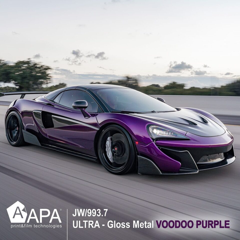 APA Wrapping Cast ULTRAJET-ULTRAGLOSS JW/993.7 Gloss Metal Voodoo Purpure  -  Voodoo Purpurowy Metalik Połysk (klej repozycjonowalny, wysoki połysk) - obrazek 3