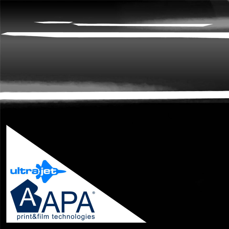 APA Wrapping Cast ULTRAJET-ULTRAGLOSS JW/R97 BLACK - Ultra Czarny Wysoki Połysk (klej repozycjonowalny, z transportową warstwą ochronną i najmniejszą morką wśród folii wylewanych) - obrazek 3